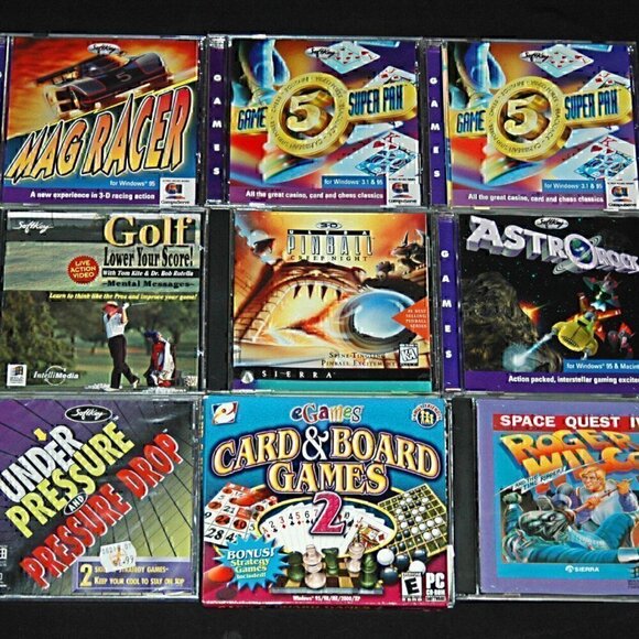 Vintage Video Games PC CD-ROM Lot 9 Windows Macintosh - Picture 1 of 6